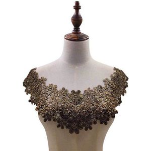 1Pc Kleur Kant Stof Jurk Applique Motief Blouse Naaien Versieringen Diy Hals Holle Nep Kraag Kostuum Decoratie Accessoires