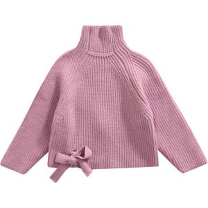 Citgeett Herfst Kids Peuter Meisjes Coltrui Truien Leuke Lange Mouwen Effen Kleur Gebreide Truien Tops Kleding