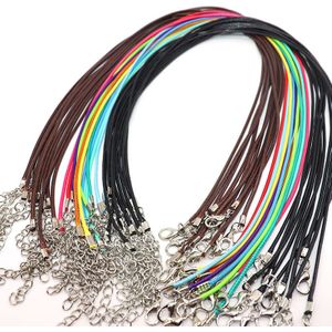 50/100 stks/partij Handgemaakte Lederen Verstelbare Gevlochten Touw Mode-sieraden Vinden Accessoires DIY Ketting Armband Sieraden Maken