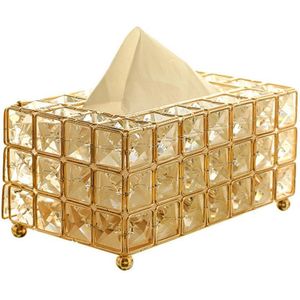 Stijl Metalen Kristal Tissue Doos Verwijderbare Tissue Tissue Servet Houder Keuken Woonkamer Eetkamer Decoratie