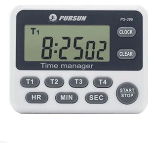 Zon Chase 100 Uur Vier Kanalen Countdown Timer Keuken Leren Timer Herinnering Klok PS-396