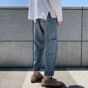 Jeans Mannen Plus Size 3XL Vintage Denim Straight Heren Herfst Losse Alle-Match Rits Ulzzang Harajuku Retro Chic casual Ins