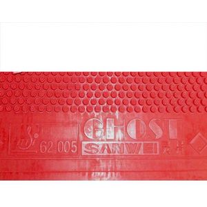 Sanwei Ghost Korte Pips-Out Tafeltennis Rubber (Zonder Spons) Rood