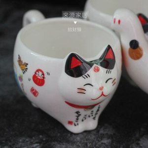 Japanse aardewerk leuke cartoon kat theepot en kopje pak mooie fortune kat mini thee set geschenkdoos thee pot koffie melk mok sets
