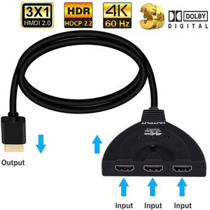 4K * 2K 3D Mini 3 Port Hdmi-Compatibel Schakelaar 1.4b 4K Switcher Splitter 1080P 3 In 1 Out Poort Hub Voor Dvd Hdtv Xbox PS3 PS4