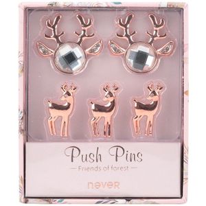 Nooit Kerst Serie Punaise Push Pins Rose Gold Deer Head Shape Kantoor Muur Pins Duim Kopspijkers Home Decoratie Briefpapier