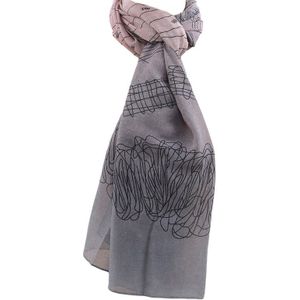 Vrouwen Zomer Strand Zonnebrandcrème Sjaals Retro Patroon Warp Lente Herfst Vrouwelijke Vintage Stiksels Twee-Kleuren Dunne Sjaals
