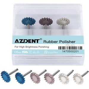 6 Stks/set Tandheelkundige Composiet Hars Polijsten Disc Kit Spiraal Flex Borstel Burs Diamond Systeem Ra Disc 14Mm Wiel