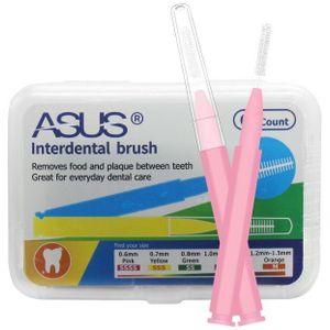 60Pcs 0.6-1.5Mm Interdentale Borstels Gezondheidszorg Tand Push-Pull Escova Verwijdert Voedsel En Plaque Beter tanden Mondhygiëne Tool