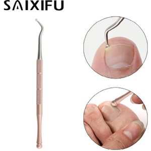 Rose Gold Teen Nagel Correctie Lifter Schoon Nail Cuticle Pusher Dubbele Side Vinger Nail Lepel Pusher Manicure Voet Nail Care QT12