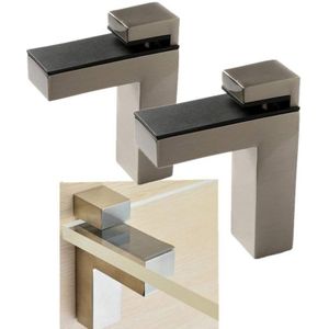 2 Stuks Verstelbare Glasklem Solide Metalen Hout/Glas Plank Beugel Muurbevestiging Plank Klem Meubels Hardware Fittingen