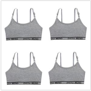 4 Stk/partij Meisjes Sport Beha Puberteit Ondergoed Draadloze Tiener Sport Beha Katoen Crop Top 8-14Years