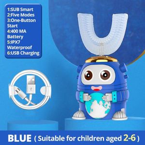 De Tandenborstel Elektrische U-Vormige Baby Oplaadbare Waterdichte 6-14 Oude Kinderen Tandenborstel