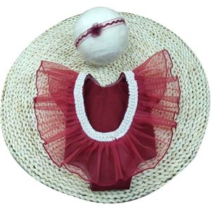 Mooie Babe Geboren Accesorios Foto Outfits Hoofdband En Jurk Set Ballet Thema Jongen/Meisje Kostuum Voor 0-2 maand