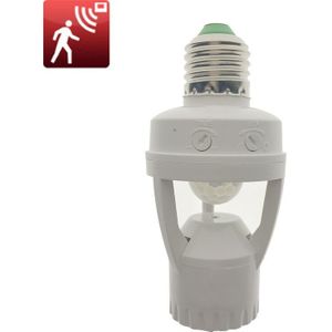 Ac 110-220V Pir Inductie Motion Sensor Ir Infrarood Menselijk E27 Plug Socket 360 Graden Smart E27 Lamp houder Voor Night Verlichting