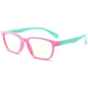 Ralferty Kinderen Vierkante Bril Anti-Blauw Blokkeren Computer Brillen Frame Kind Jongen Meisje TR90 Flexibele Brillen Frames A008