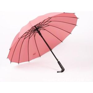 Semi-Automatische Wind Slip Lange Handvat Paraplu Mannen En Vrouwen Outdoor Regenachtige Paraplu 16 Ribben Grote Winddicht Paraplu Regen