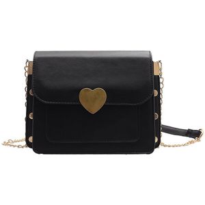 Vintage Flap Crossbody Bags for Women PU Leather Love Buckle Ladies Casual Solid Color Chain Travel Messenger Bags