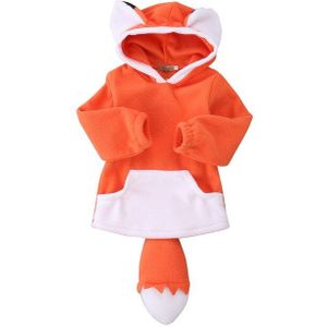 0-4Y Warm Baby Hoodie Jas Jongen Meisje Kid Polar Fleece Cartoon Animal Wolf Truien Met Oren Capuchon Sweatshirts Kostuum