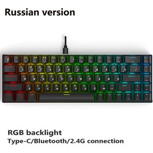 Draadloze Mechanische Toetsenbord Met Bluetooth/2.4Ghz Rgb Backlight Rood/Bruin/Zwart Schakelaar Gaming Toetsenbord Type-C-Usb Voor Ios Mac