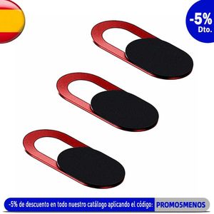 3x Webcam Cover Slide Ultra Dunne Web Camera Sticker Slider Beschermt Uw Privacy Online Rood Voor Laptop Mobiele Tablet