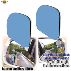 2 Stuks Auto 360 Graden Half Hoek Dodehoekspiegel Auto-accessoires Blauw Verstelbare Groothoek Blindspot Achteruitkijkspiegel Parking Spiegel