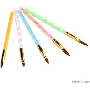 5 Stuks Olieverf Pen Nail Art Pen Brush Acryl Uv Gel Tekening Kits Liner Nylon Wol Kristal Pen Manicure gereedschap Nagelborstel
