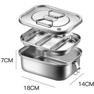 Roestvrijstalen Geïsoleerde Lunchbox Bento Box Outdoor School Kantoormedewerker Magnetron Verwarming Lunch Container Voedsel Opbergdoos