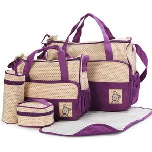 5 Stks/set Baby Care Luiertas Mummie Wandelwagen Handtas Set Moederschap Nursery Organisator Zwervers Nappy Aankleedkussen Fles Houder