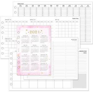 Mypretties Basic Kalender Jaarlijks Maandelijkse Planner Lijst Vullingen A5 A6 Drievoudige Filler Papers Voor 6 Gat Organizer Binder