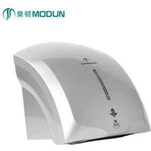 Modun gloednieuwe handdroger machine lage snelheid badkamer wall mount abs enkele automatische handdroger met led licht