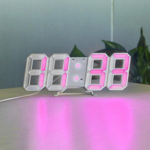 3D Digitale Led Klok Alarm Horloge Usb Lading Elektronische Digitale Klokken Muur Horloge Woondecoratie Kantoor Tafel Bureauklok