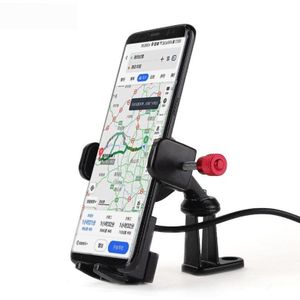 Motorfiets Mobiele Telefoon Beugel Met Usb Charger E-Bike Mobiele Telefoon Beugel 360 Du Roterende Oplaadbare Gps