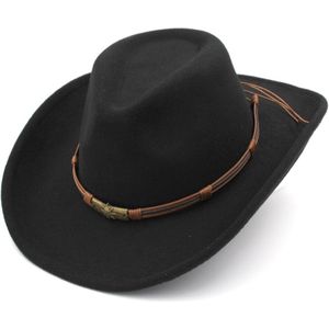 Mistdawn Unisex Wol Blend Western Cowboy Cap Gangster Fedora Outdoor Brede Rand Sombrero Godfather Kerk Party Caps Jazz Hoed
