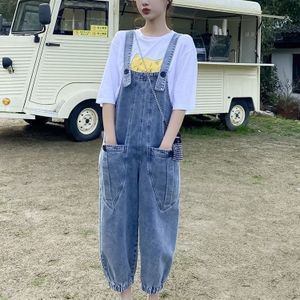 Kid Tieners Vrouwen Dames Baggy Denim Cross Grens Speciale Jeans Bib Volledige Lengte Overalls Solid Loose Casual Jumpsuit Jarretel