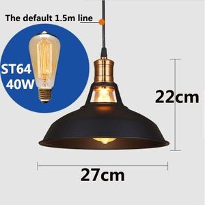 Industriële Vintage ijzeren hanglamp Dia 27cm Edison LED Lamp Restaurant/Bar/Koffie/Bed Room Retro amerikaanse Ijzeren Hanglamp