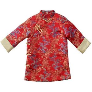 Draak Baby Jongens Jas Tang Kleding Chinese Lente Festival Kinderen Jurk Party Kostuum Jongen Outfit Gewatteerde Bovenkleding Donsjack