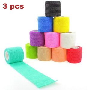 3Pcs Gekleurde Zelfklevende Elastische Bandage Kronkelende Tape 4.5M * 5Cm Elastische Plastic Voor Knie Ondersteuning pad Vinger Enkel Palm Schouder