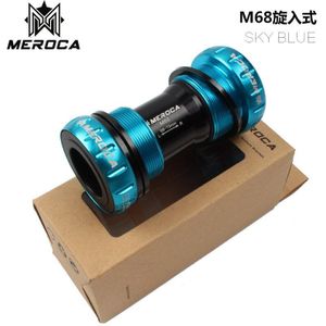 MEROCA Schroefdraad Trapas BB68/73mm 24mm MTB Mountainbike Legering Lager Bodem Beugels Zwart/Rood /Sky blauw/Groen/Goud