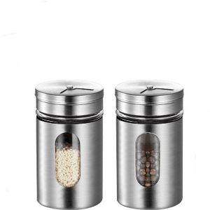 Rvs Kruidenpotjes Kruiden Blikjes Draaien Cover Zout Peper Shakers Tandenstoker Specerij Opslag Fles Keuken Kruidenrek