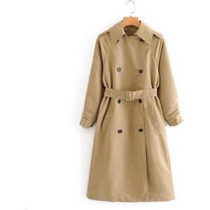 Tangada Vrouwen Elegante Oversized Lange Trenchcoat Met Riem Herfst Winter Office Dames Werkkleding Uitloper Windscherm QN9