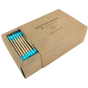 200 Stks/doos Dubbele Hoofd Wattenstaafje Bamboestokken Wattenstaafje Wegwerp Knoppen Katoen Voor Makeup Neus Oren Schoonmaken