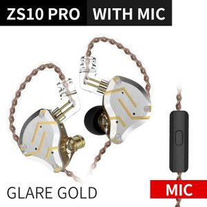 Kz ZS10 Pro Noise Cancelling Koptelefoon 4BA + 1DD Hybrid 10 Driver Units Hifi Bass Oordopjes In Ear Monitor Metalen headset