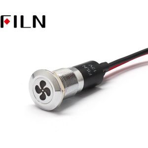 FILN 12mm Auto dashboard fan symbool led rood geel wit blauw groen 12 v led lampje met 20 cm kabel