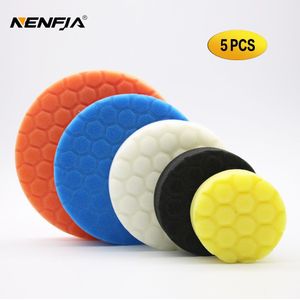 5 Pcs 3 "/4"/5 "/6"/Zeshoekige Spons Polijsten Pad Kit Voor auto Polijstmachine Thuis Diy Wassende Buffing Foam Pad Polijsten Spons Disk