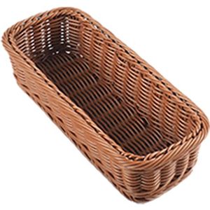 Vierkante Rotan Broodmand Fruit Vork Lepel Mes Opslag Mand Houder Voor Restaurant Bruiloft Tafel Decoratie 3 Size