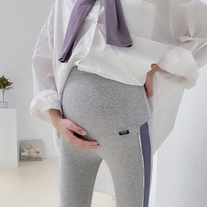 Moederschap Kleding Herfst Kant Breed Lijn Katoen Stretch Comfortabel Ademend Aanpassing Buik Zwangere Vrouwen Leggings