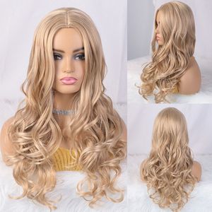 Aisibeauty Omber Blond/Roze/Platina Cosplay Pruik Lange Golvende Pruiken Voor Vrouwen Hoge Temperatuur Fiber Vrouwen Pruik voor Afrika Amerika