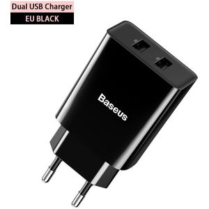 Baseus Dual Usb Charger Eu Plug Charger 2.1A Wall Charger Max Mobiele Telefoon Opladen Mini Adapter Travel Charger Voor Iphone