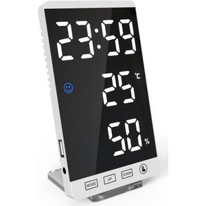 Led Tafel Klok Digitale Wekker Digitale Klok Desktop Decoratieve Klok Weer Klok Elektronische Met Thermometer Touch Klok